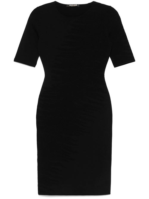 Abito nero a maniche corte Roberto Cavalli | UKM101MQ01405051